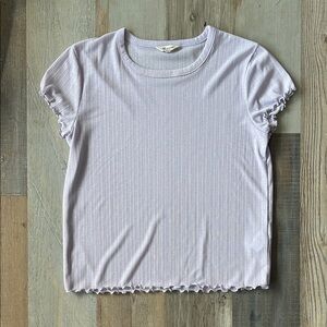 Madewell Light Purple Ribbed Short Sleeve Top